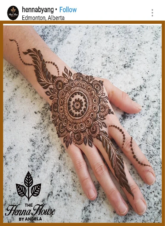 Aesthetic Back Hand Floral Swirl Mehndi Design
